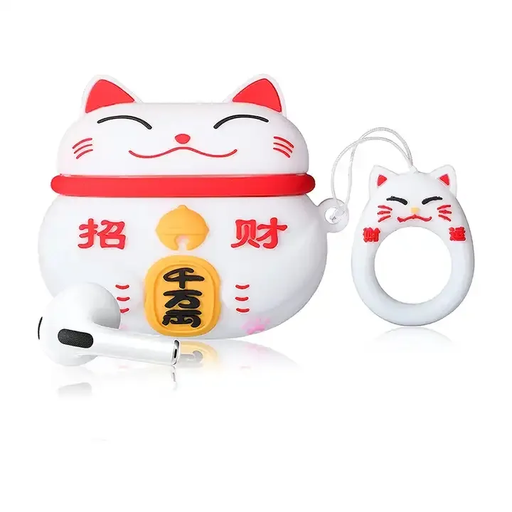 Lovely Lucky Cat Earphone Tws generasi ke-3 pelindung silikon 2023 casing airpod pro airpods 3 dolar kucing baru