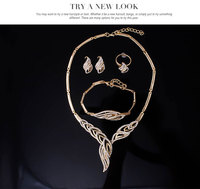 Parure de bijoux indiens extravagante pour femme, couleur or, pour mariage nigérian, avec pendentif, boucles d'oreilles, accessoires, collier de mariée et ensembles de bagues