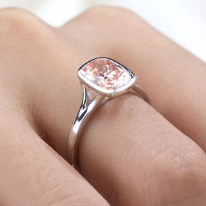 Bague en or blanc 14 carats avec diamant rose de laboratoire Messi Jewelry MSR-2008 pour femmes - Product Image 6