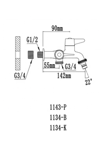 पेशेवर थोक डबल हैंडल कोल्ड नल एबीएस पॉलिश कम कीमत बिबकॉक - Product Image 2
