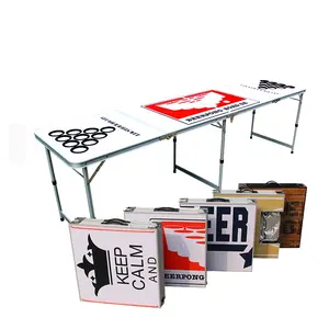 8ft Mobília Ao Ar Livre Jogo de Festa Tailgating Beer Pong Mesa Dobrável de Alumínio Portátil