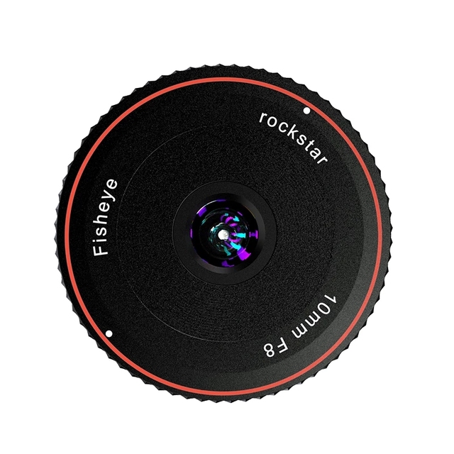 Rock Star RockStar 10mm F8 FishEye Lens Fixed Focus Ultra Wide Angle Micro for Sony E Fuji X M4/3 Canon Eos M Nikon Z Mount