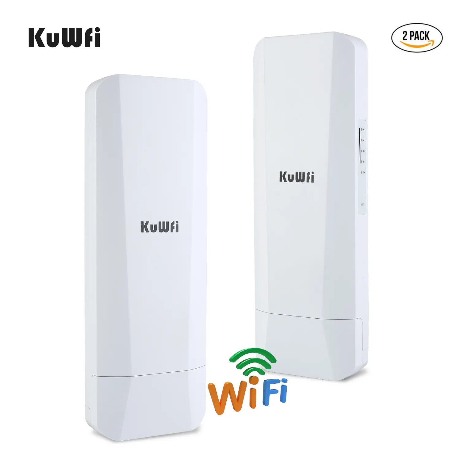 3km de largo alcance KuWFi Gigabit WAN Puerto WiFi Fácil instalación 5,8 GHz 900Mbps impermeable Punto a Punto puente inalámbrico para cámara