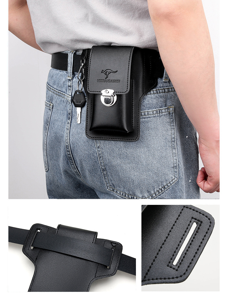 Porte-téléphone multifonction en cuir PU avec clip de ceinture, sac de  taille, étui pour téléphone portable et cigarette| Alibaba.com