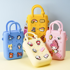 穴あきPVCソフトラバーサマービーチハンドバッグ カラフルゼリーDIY収納可能フレッシュ＆スイートユニセックス - Product Image 3
