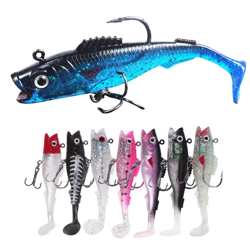 Jig head soft fishing lures 90mm 3.5in 14g OEM Custom Bionic Bait Artificial Fishing Lure