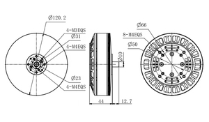 Motor sin Escobillas de Alta Potencia EA115 KV88/KV110 Ideal para Drones de Aplicaciones Agrícolas, de Transporte y de Mapeo - Product Image 2