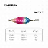 Leurre de pêche OEM 108mm Jet Dodgers en acier inoxydable, type cuillère, pour eau salée et lac, pour la pêche au saumon, au thon, à la truite, au requin, au zander et au brochet