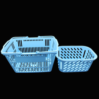 Caddie de courses portable en plastique léger et écologique OFL avec 2 poignées pour les fournitures de supermarché