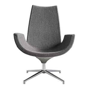 <span class=keywords><strong>Sillón</strong></span> Ergonómico Moderno Tapizado en Tela con Base Giratoria <span class=keywords><strong>y</strong></span> Respaldo Alto para Oficina en Casa - Product Image 3