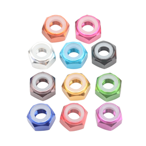 Écrous hexagonaux en aluminium 6061 <span class=keywords><strong>M2</strong></span> M3 M4 M5 M6 M8 avec insert en nylon, écrous autobloquants antidérapants, anodisés, colorés, attaches - Product Image 5