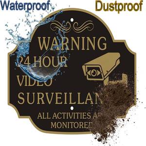 Custom Anti-dissolvenza resistente alle intemperie in alluminio riflettente senza violazione di segni di videosorveglianza con paletti in metallo segno di avvertenza - Product Image 6