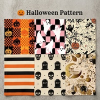 Tela de Felpa Francesa de Algodón con Estampado de Telaraña Morada para Halloween, Sin Pedido Mínimo, Tejido Grueso de Punto para Sudaderas Infantiles, Impresión Digital Personalizada
