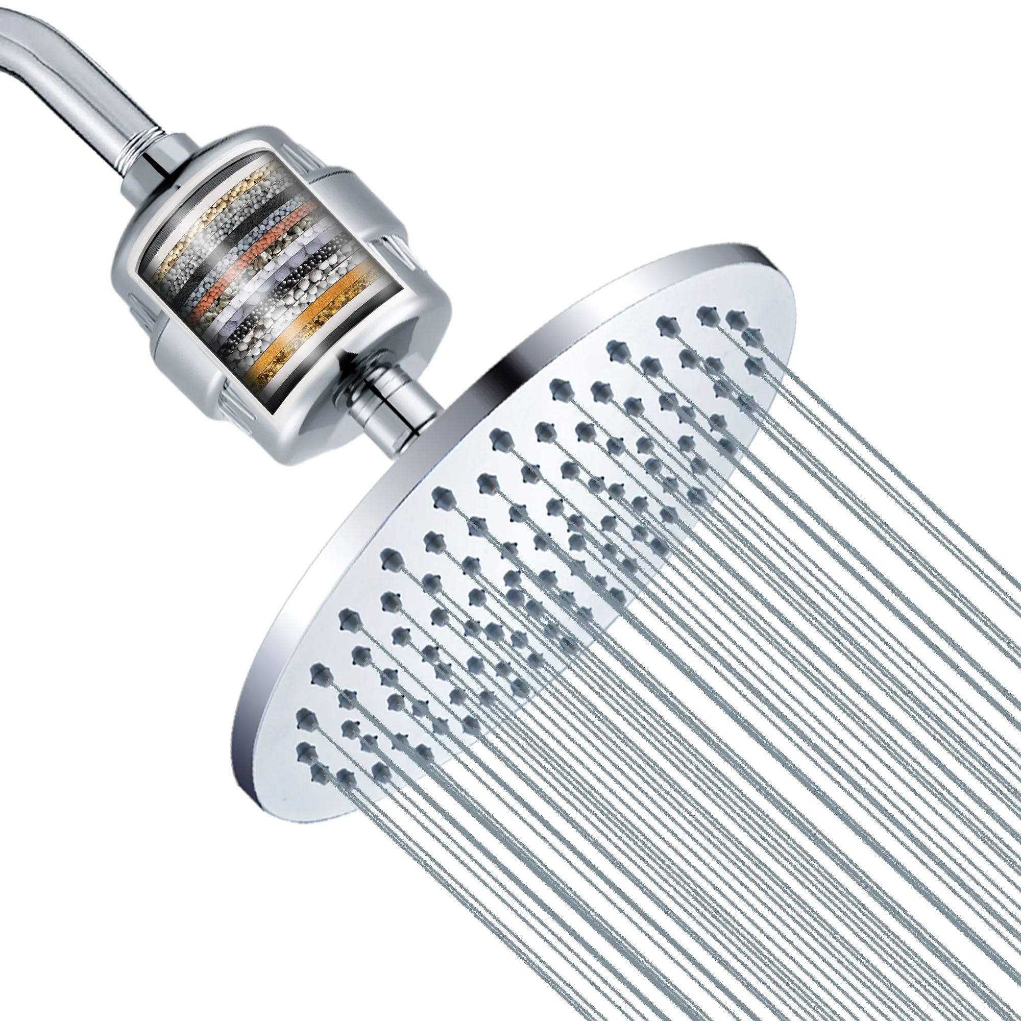 Rain and High Pressure15/18/20 Stage Shower Head Set System with Filter for Hard Water