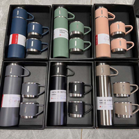 Ensemble de thermos isotherme 500 ml, bouteille thermique, tasse thermique avec gobelet, bouteille d'eau en acier inoxydable à double paroi, boîte cadeau
