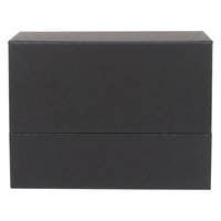 Boîte cadeau pliante magnétique en carton noir mat de luxe avec logo personnalisé pour l'emballage de vêtements et de bijoux