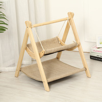 Hamac pour animaux de compagnie en bois massif, style simple, confortable, pour chat et chien, à suspendre, pour la maison