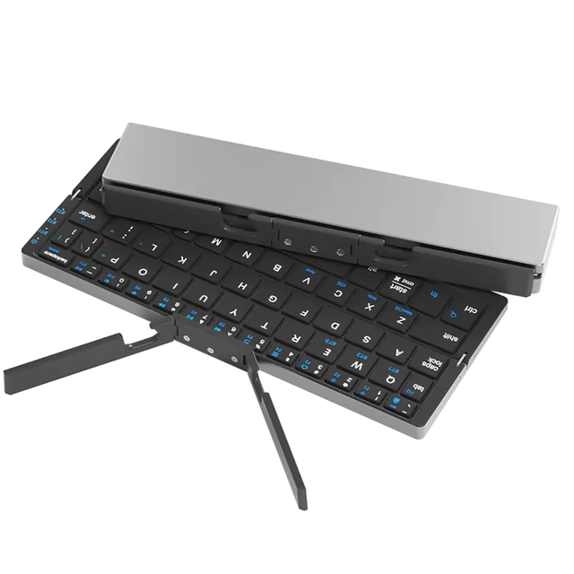 Folding Mini Keyboard Wireless Keyboard Supports 3 Devices with Stand Rechargeable Keyboard for Mobile Phones and Tablets