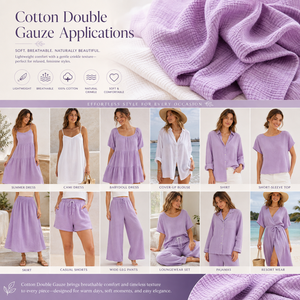 Tessuto in Crepe <span class=keywords><strong>di</strong></span> Cotone 100% Traspirante, Doppia Garza Morbida in <span class=keywords><strong>Mussola</strong></span> per Camicie e Abiti Estivi per Bambine - Product Image 2