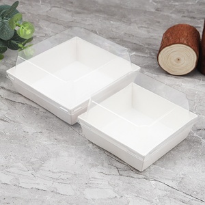 Sunshine Custom Pastry <b>Bakery</b> Packaging Paper <b>Boxes</b> Transparent Cake Sandwich Cookie Dessert Box with Clear PVC Window Lid - Product Image 1