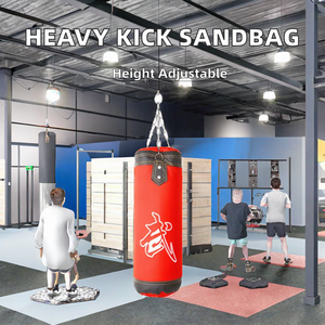 Sacs de frappe lourds pour adultes pour l'entraînement de boxe, en toile et PVC, hauteur réglable - Product Image 2