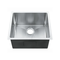Évier de cuisine moderne 20x18 pouces populaire fabriqué à la main noir Nano simple rectangulaire multifonctionnel en acier inoxydable avec votre conception