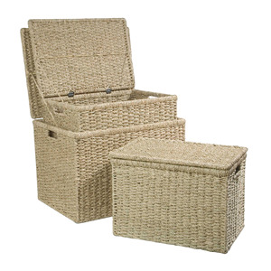 OEM Wholesale Rectangle Seagrass <b>Baskets</b> Customized Size Multifunction Clothing Storage Made Vietnam High Quality Eco-friendly - Product Image 2