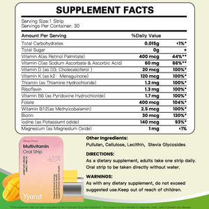 Tiras Orales de Biotina Multivitamínica para Adultos OEM/ODM, Favorecen la Salud de la Piel, el Metabolismo y la Visión, Suplemento Dietético de Disolución Rápida - Product Image 5