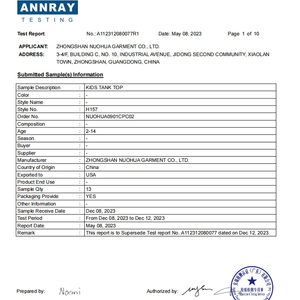 All'ingrosso/ODM/OEM abbigliamento per bambini gilet di cotone camicia per bambini senza maniche top per bambini - Product Image 3