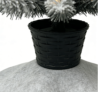 Sapin de Noël Artificiel Haut de Gamme 60 cm Pré-Éclairé Floqué Fin Réaliste Fonctionnant sur Piles Résistant aux Intempéries Décoration pour Petits Espaces