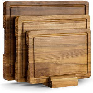 Shengke <b>Wooden</b> Cutting Board Set Rectangle Anti-Slip Kitchen Chopping <b>Blocks</b> - Product Image 5