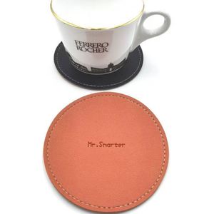 Creative Design Promotional Cup <b>Coaster</b> Blank PU Leather for Drinks for Indoor Use - Product Image 5