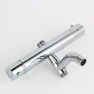 Robinetterie de douche thermostatique en cuivre pur brossé gris canon chromé Vimijia en gros, douches de salle de bain, mitigeurs - Product Image 2