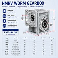 Gearbox Worm NMRV dengan Motor AC 3 Fasa Torsi Tinggi, Reducer Gear ODM Pemasangan Flens, Garansi 1 Tahun untuk Sistem Konveyor