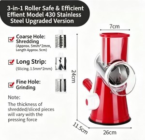 Multi-functional <b>vegetable</b> cutter hand-cranked rotary shredder three-in-one drum <b>vegetable</b> cutter upright four-in-one slicer - Product Image 5