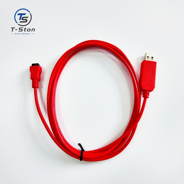 OEM Gold Flash Shielded Red USB a to Mini USB B Cable AWM 2725 28AWG 24AWG Al Braid 1.5M for Industrial Data Acquisition