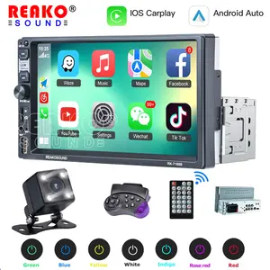 7 inç 1 Din araba radyo MP5 çalar ayna bağlantı FM BT Carplay Stereo HD geri dokunmatik ekran ile