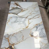 Baldosas de Porcelana de Alta Gama con Acabado Brillante, Tipo Losa de Roca, para Piso/Pared, 600x1200mm, Antideslizantes, de Lujo, Estilo Mármol, para Sala de Estar, con 3 Años de Garantía