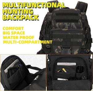 Mochila Táctica Multifuncional de 50L con Diseño de Camuflaje Negro, para Laptop, con Sistema Molle, Múltiples Compartimentos, para Senderismo, Caza, Pesca y Actividades al Aire Libre - Product Image 4