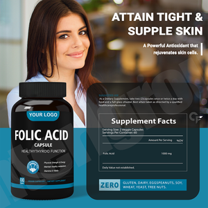 Suplemento de ácido fólico Ausreson vitamina B9 Etiqueta Privada grado alimenticio 600mg tabletas de ácido fólico - Product Image 3