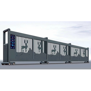 Porte principale en aluminium découpé au <span class=keywords><strong>Laser</strong></span>, bricolage, Design de porte coulissante sans trace en métal automatique - Product Image 1