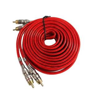 Cable de Audio para Auto 4RCA de PVC Transparente Trenzado de Calidad con Conectores Chapados en Oro y Divisor en Y de Alta Densidad - Product Image 1