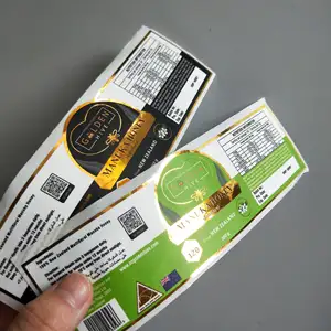 Custom Printing Foil Stickers Honey Bottle Packaging Labels Gold Luxury Cosmetic Waterproof Vinyl Adhesive Sticker CMYK Accept