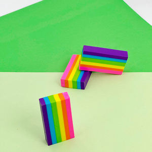 Gommes Macaron de haute qualité gommes à rayures multicolores gommes douces durables gomme de forme personnalisée pour les enfants - Product Image 5