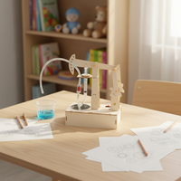 Kit de Modélisation DIY en Bois de Plateforme Pétrolière pour l'Exercice Scientifique des Étudiants (STEM) - Jouet d'Ingénierie Hydraulique 3D