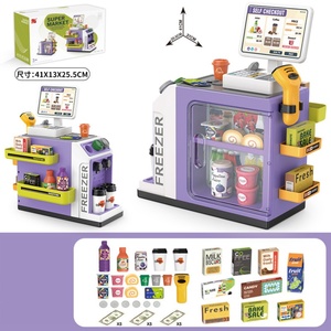 Juego de Juguetes de Supermercado para Niños, Caja Registradora Simulada, Máquina de Café, Refrigerador, Juguetes de Supermercado - Product Image 3