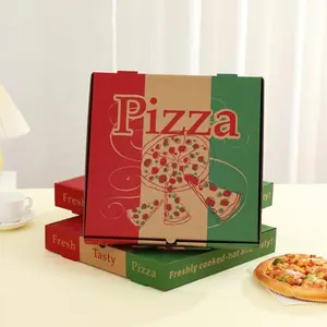 Özel boyut zarif kağıt kutuları Pizza 12 inç çevre dostu gıda konteyner için yüksek kalite
