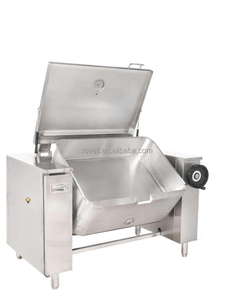 Poêle à braiser/friteuse électrique basculante professionnelle à double enveloppe de 150 litres pour cuisson au gaz - Product Image 6