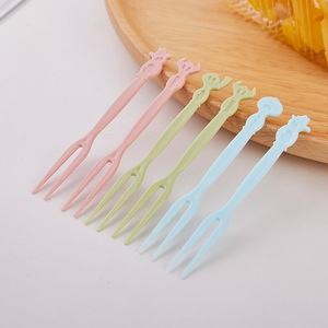 Fruit Fork Set 50 Pcs Disposable Plastic Pink Green Blue For Party Home Use Vegetables Salads Cakes - Product Image 2