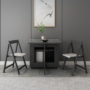 NKOL Modern <b>Foldable</b> <b>Dining</b> <b>Table</b> with Storage Drawer Minimalist Design for Small Home Furniture - Product Image 4